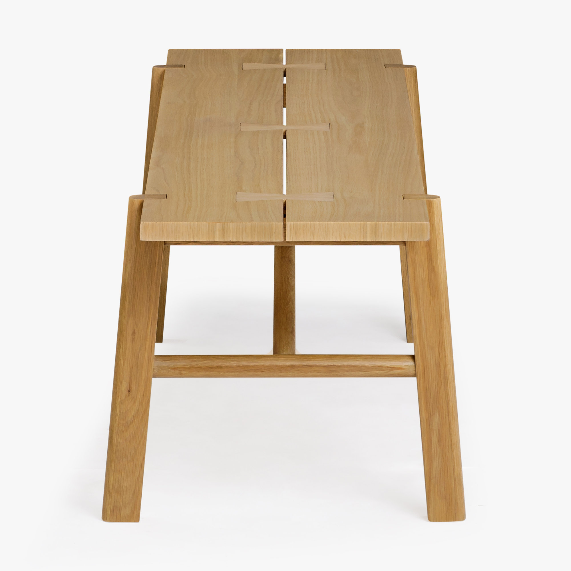 Brennan 2-Seater Stright Legs Solid Oak Wood Dining Bench