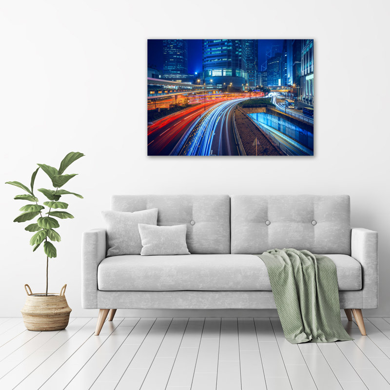 Hong Kong By Night - Wrapped Canvas Print