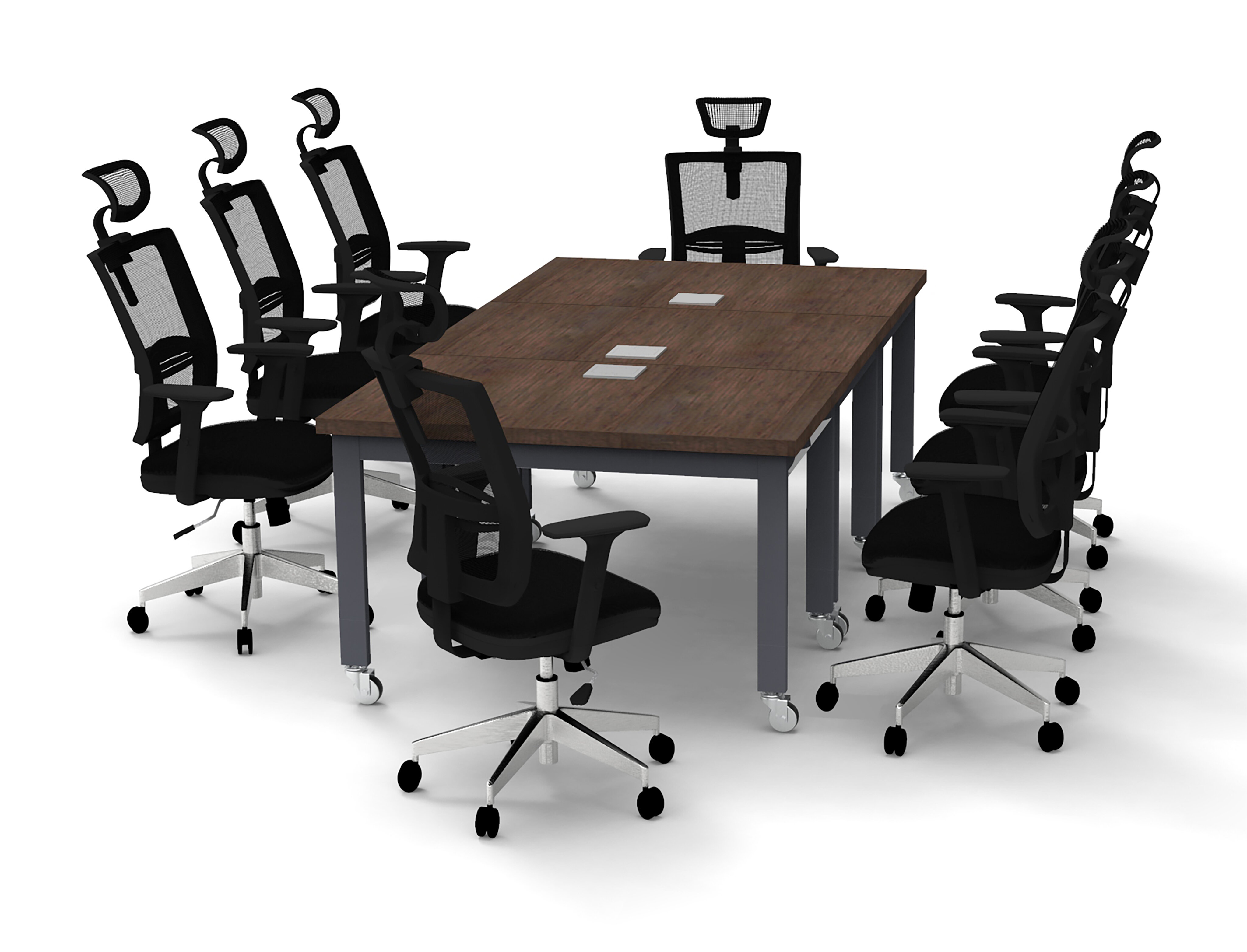 Inbox Zero 8 Person Conference Meeting Tables with 8 Chairs