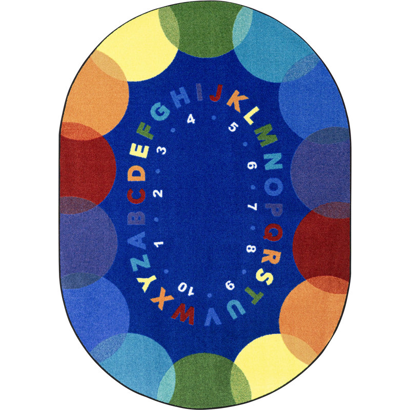 Take A Seat Area Rug in Color Multi, Oval 5'4" x 7'8"