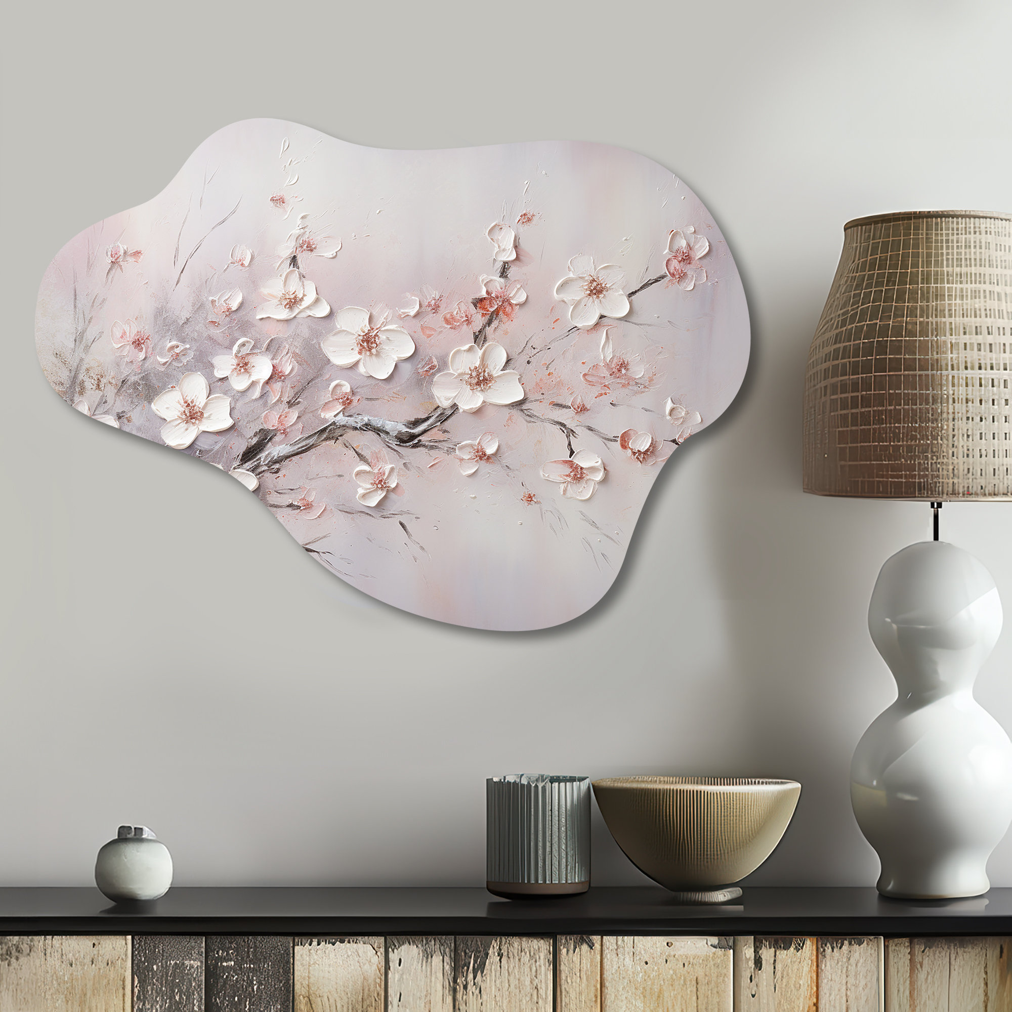 Lark Manor Pink And Grey Cherry Blossom Charm - Flowers Cloud Shape ...