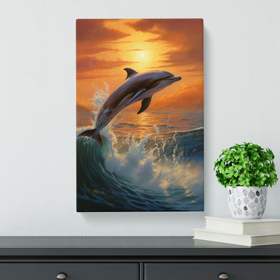 Dolphin Informel - Rectangle - Wrapped Canvas