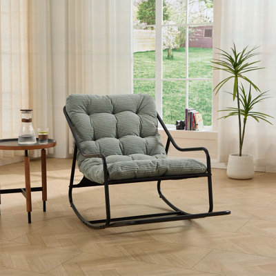 Chaise berçante avec coussin épais ultra-doux, parfaite pour le salon, la chambre à coucher et le coin lecture