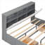 Grand lit plateforme tapissier avec rangement en bois massif gris classique