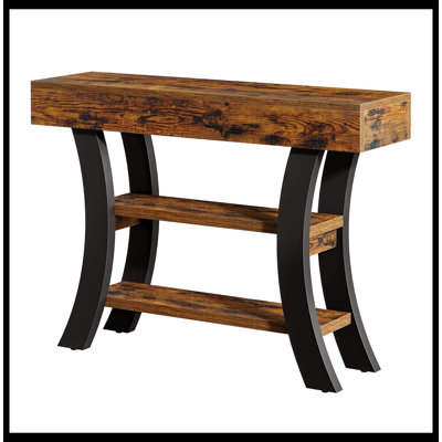 41" Console Table, Sofa Entryway Table With Storage Shelves