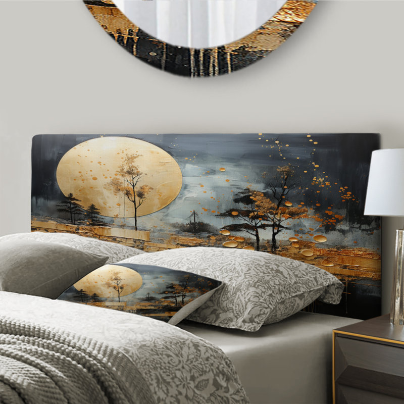 Katrica - Abstract Collages Upholstery Panel Headboard, Grand