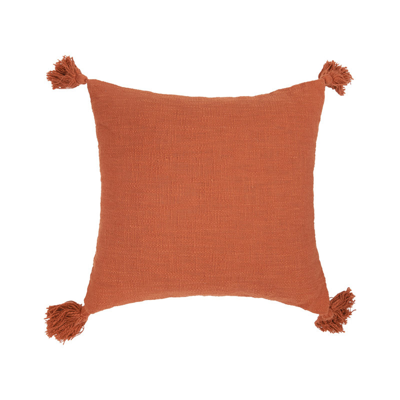 Tasseled Throw Pillow, Rust
