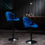 Tabourets de bar bleus ajustables avec dossier et repose-pieds, ensemble de 2, hauteur comptoir de cuisine, style pub, avec repose-pieds classique.