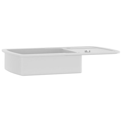 vidaXL Granite Kitchen Sink Single Basin White