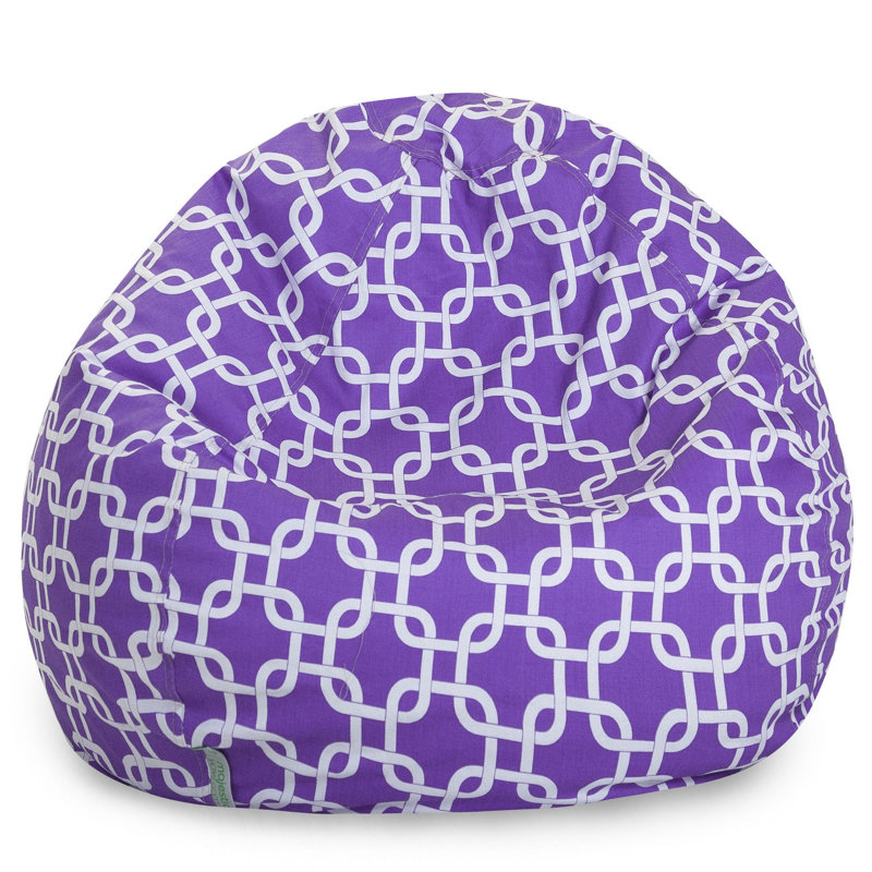 Bean Bag Chair, 23" H x 35" W x 35" D, Purple Cotton