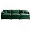 Canapé modulaire Mid-Century 3 places avec 2 coussins et 3 coussins décoratifs, tissu en velours côtelé vert
