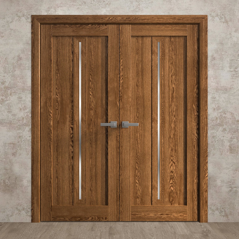Portes doubles intérieures intérieures | Ego 5014 | Cadre de panneau intérieur en bois massif | Portes modernes pour placard