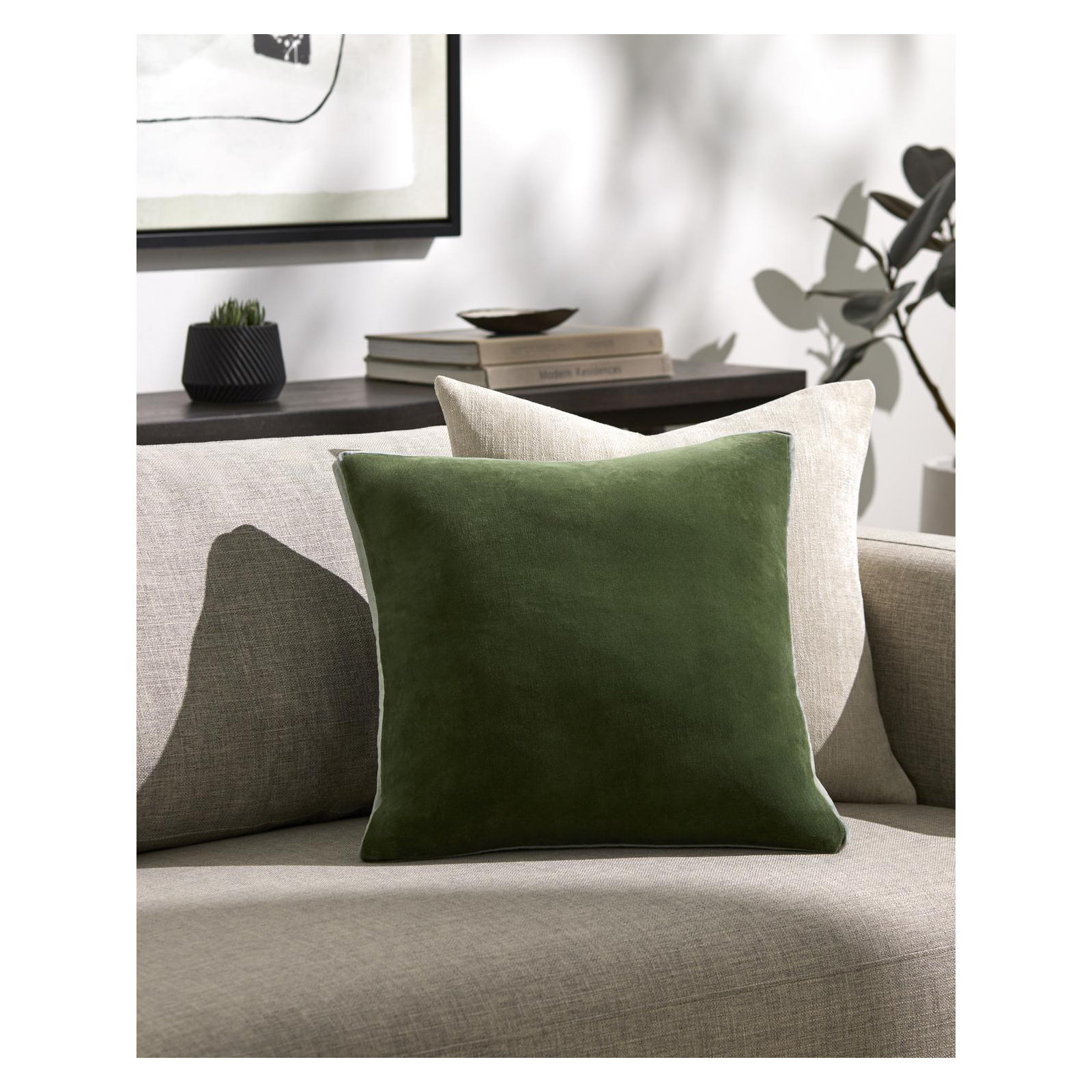  Nicholas Cotton Throw Pillow, 18" x 18", Pillow Cover Only - No Insert, Green/Teal