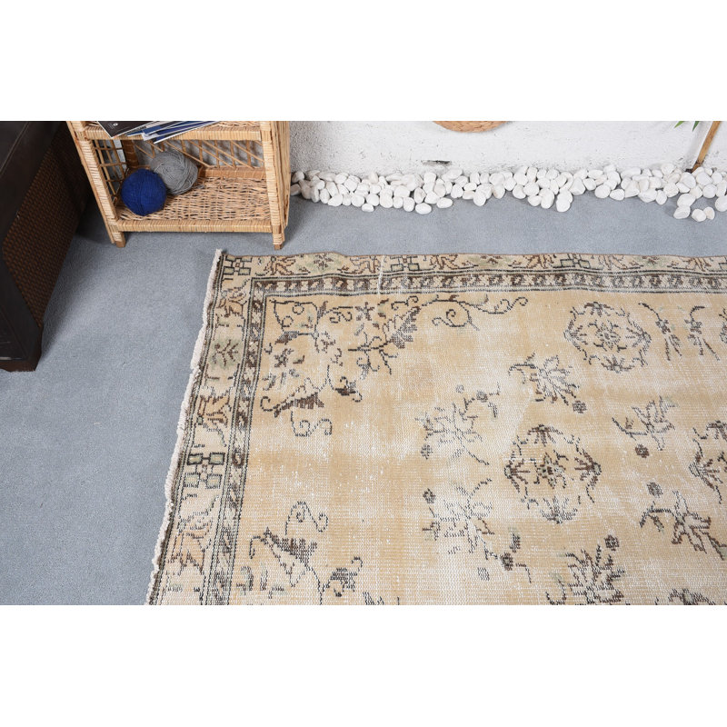 Tapis orange, tapis turcs, tapis Boho, tapis rétro, tapis Oushak, grand tapis orange 4,8 x 8,7 pi