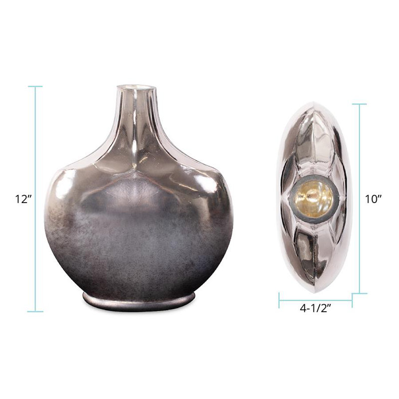 Advik Polished Silver Vase- Short, 12"