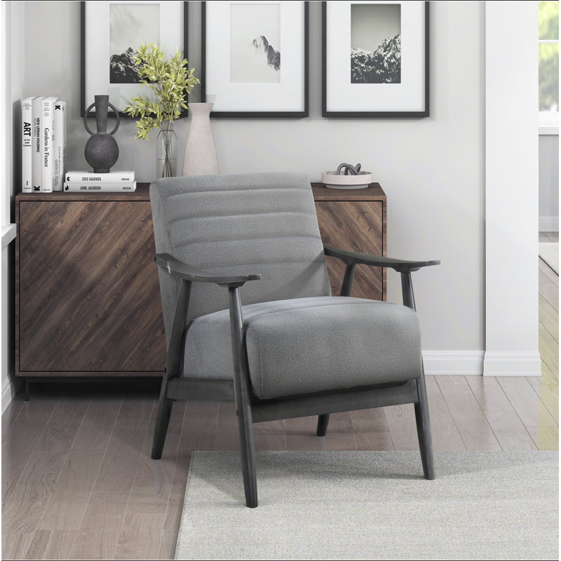 Fauteuil long en velours 31,5 po Longbons, Velours gris velours