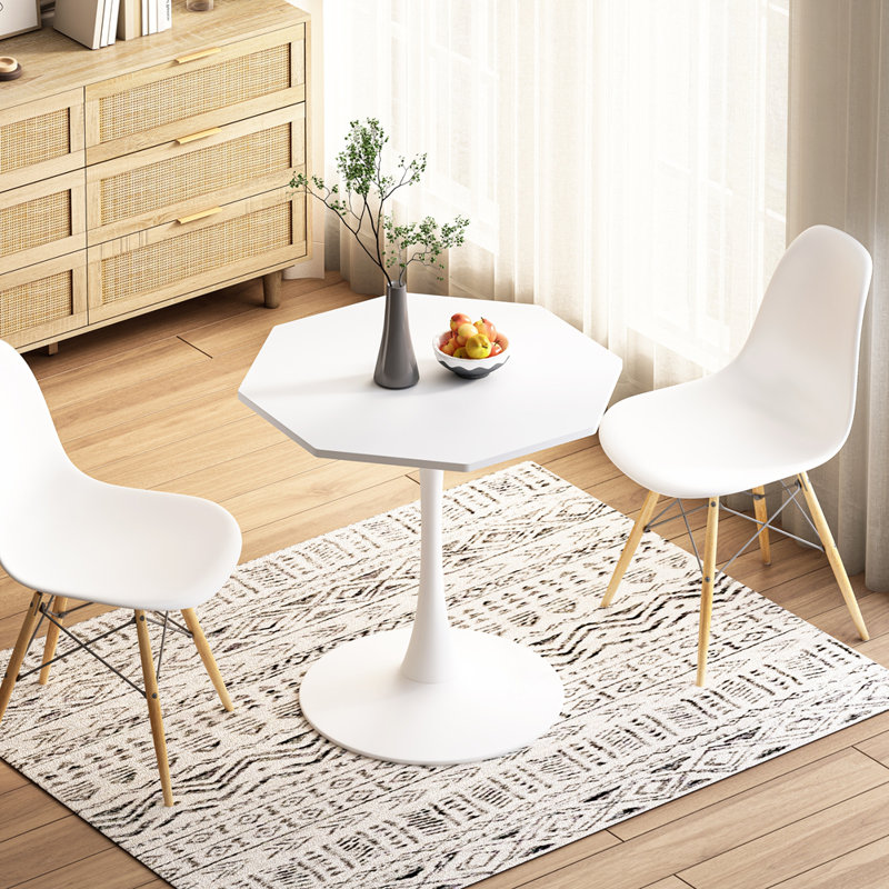 Table basse octogonale avec base en métal