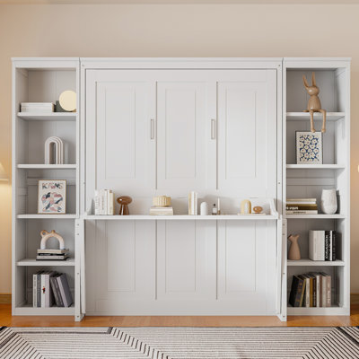 Lit escamotable avec bureau et bibliothèque Murphy, conception peu encombrante pour une vie moderne et une fonctionnalité améliorée