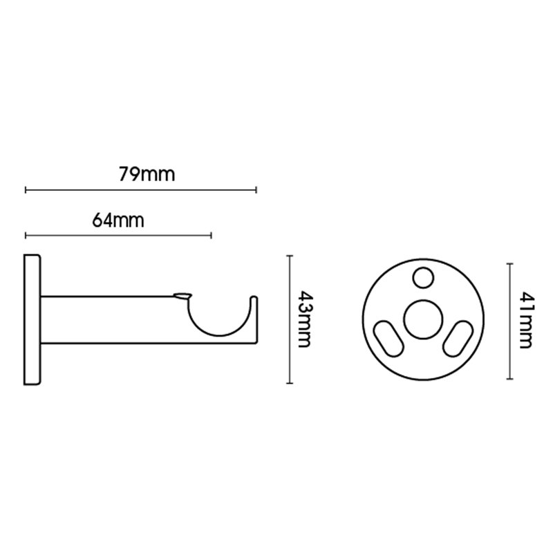 Myaisha 4.3cm Bracket, Black Nickel