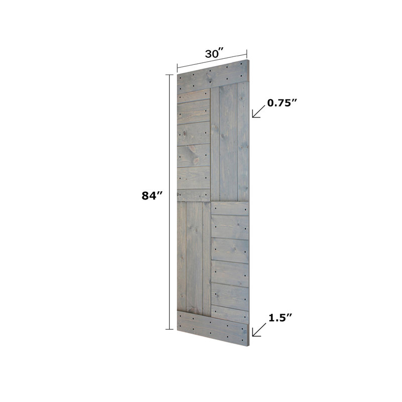 Porte de grange coulissante double en bois massif avec trousse de quincaillerie brevetée S Series - assemblage requis