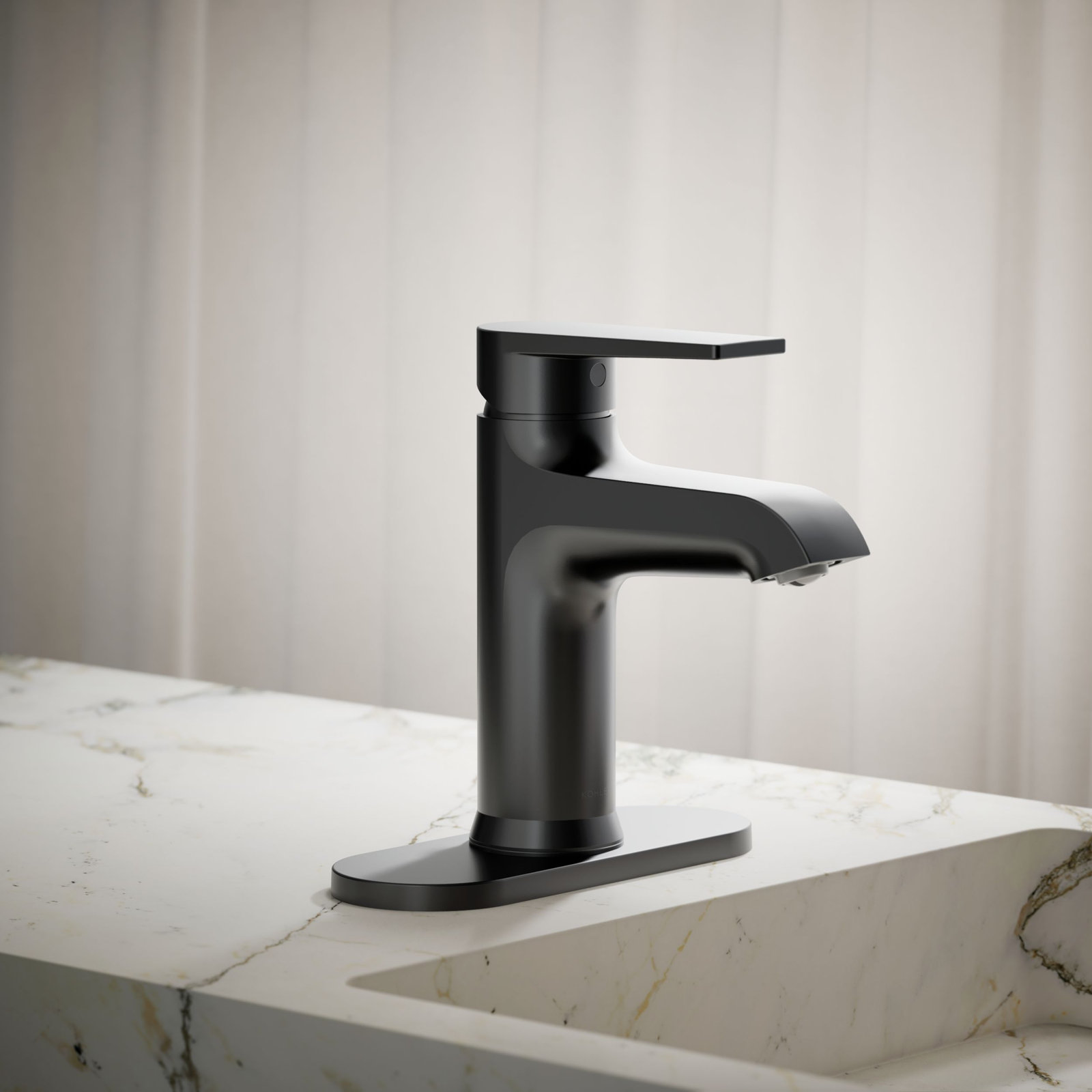 Hint Single-Handle Bathroom Faucet with Drain, Matte Black