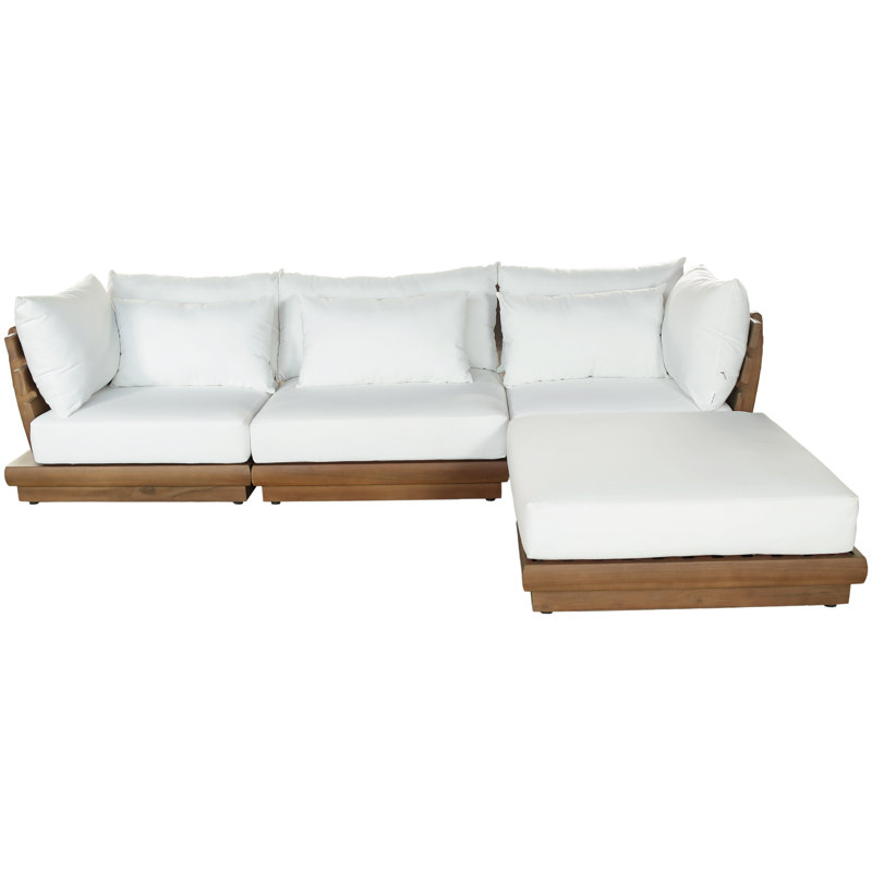 Canapé modulaire d'extérieur rembourré Ivry, Blanc