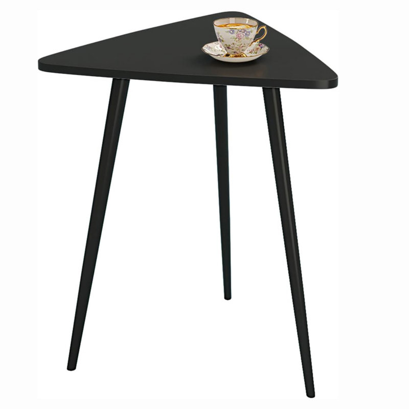 Black Triangular Metal Frame Side Table