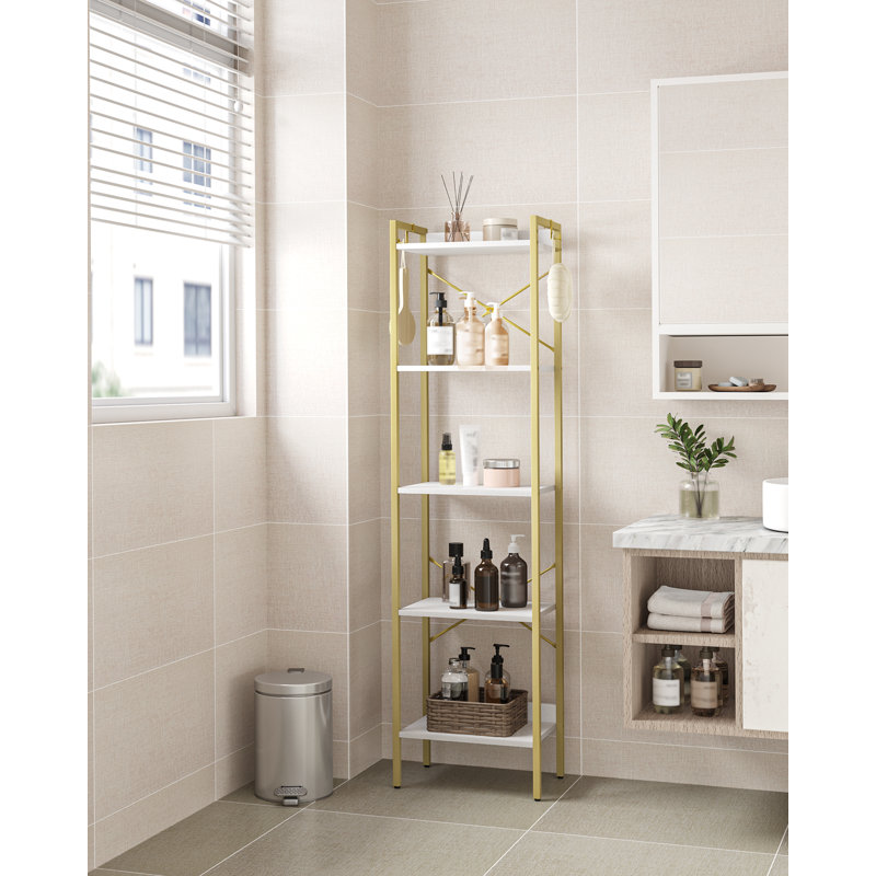 Bookcase, 5-Tier Bookshelf, Narrow Bookcase Shelving Unit for Living Room, Office, Sturdy, Bedroom, 24 x 40 x 160 cm, Industrial 
