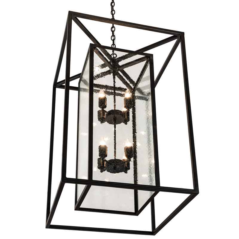 Kitzi Black and Clear Glass 8-Light Indoor/Outdoor Chandelier