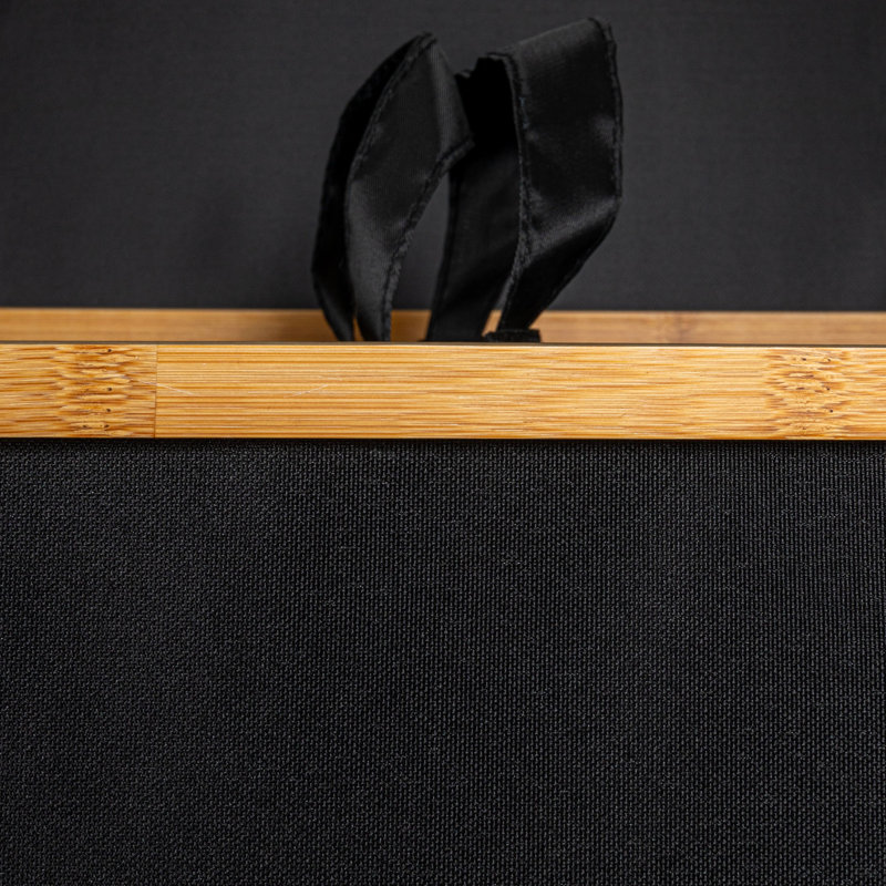 Black Polyester Rectangular Upright Hamper with Flip Top Lid