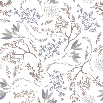 Rouleau de papier peint à motif de feuilles de couleur pastel L 18,75 pi x l 25 po