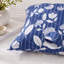 Taies d'oreiller bleues à fleurs, lot de 2 (taille Queen), motif floral bleu marine à rayures et feuilles, douces et respirantes, 100 % coton, fermeture portefeuille, style shabby chic.-135450390