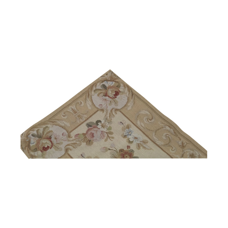 Chemin de table ivoire et beige noué à la main de haute qualité