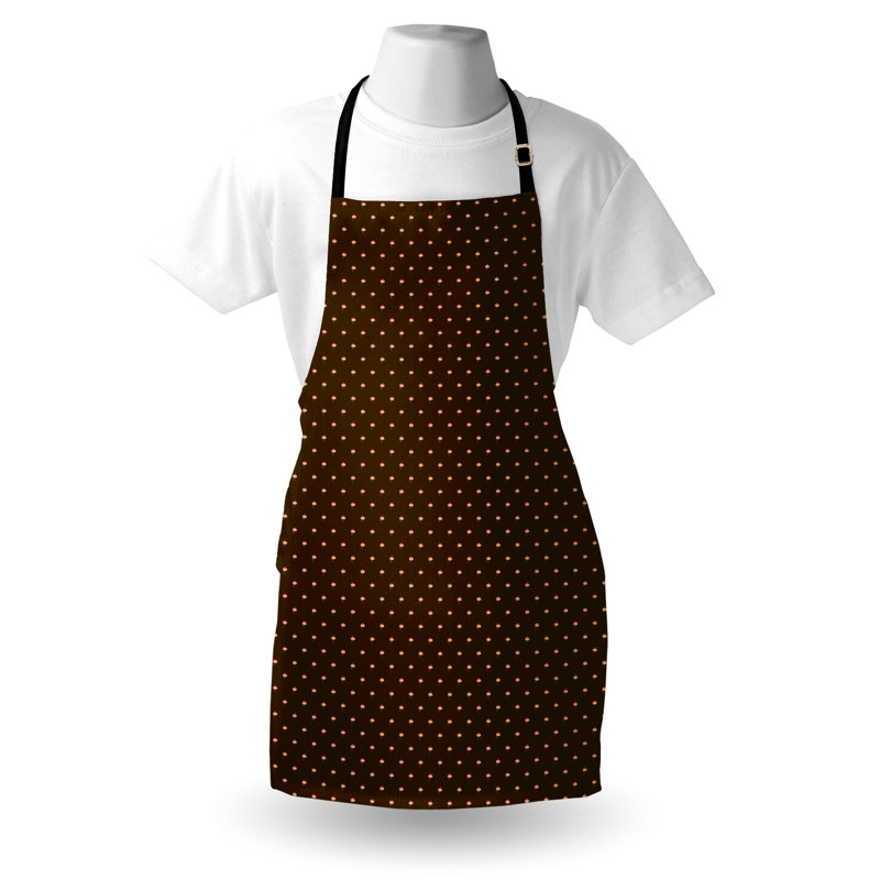 Tablier abstrait de préparation et de saveur unisexe, motif de petits cœurs, taille adulte, brun beige, corail foncé