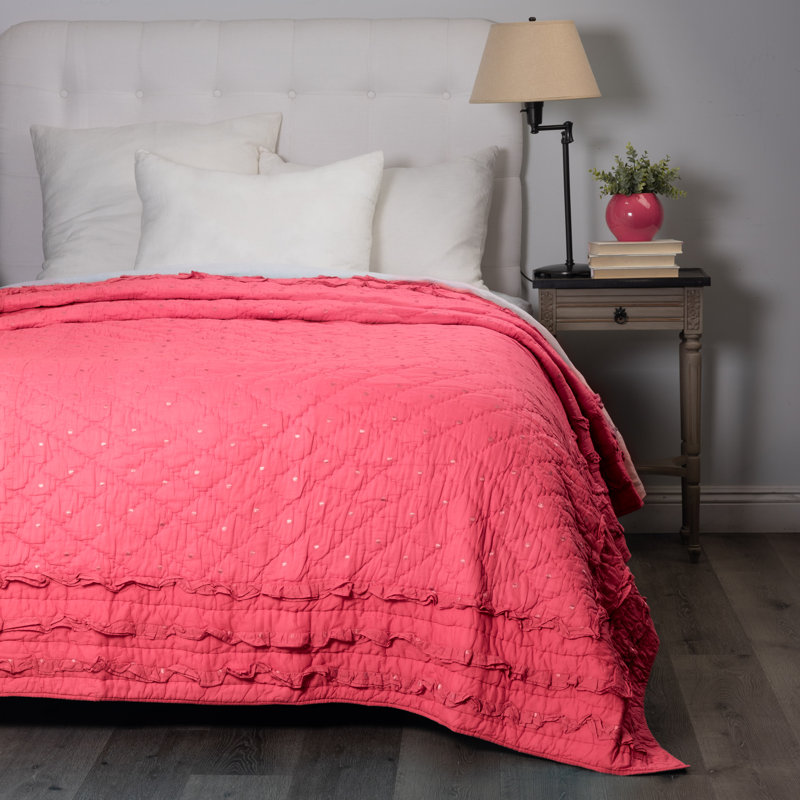Casey Percale Quilt, Twin Quilt, Teal