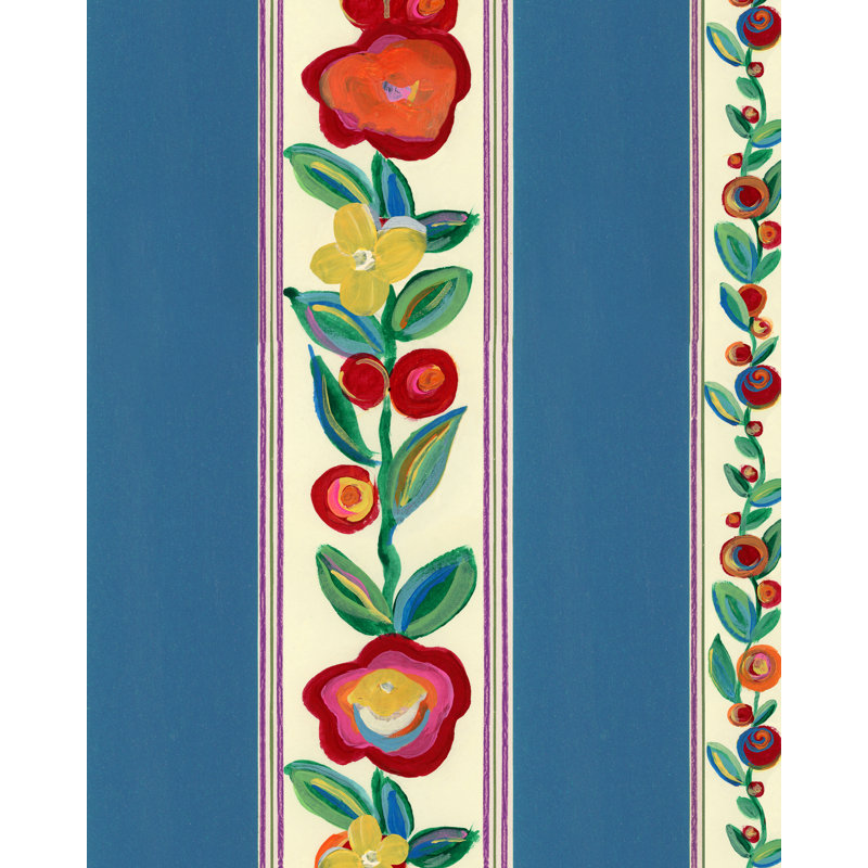 DAINTY FLOWERING Azure Wallpaper, Blue/Red/Green