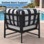 Fauteuil d'angle modulaire Oltjana avec dossier à lattes, structure en aluminium et coussins Sunbrella-124235846