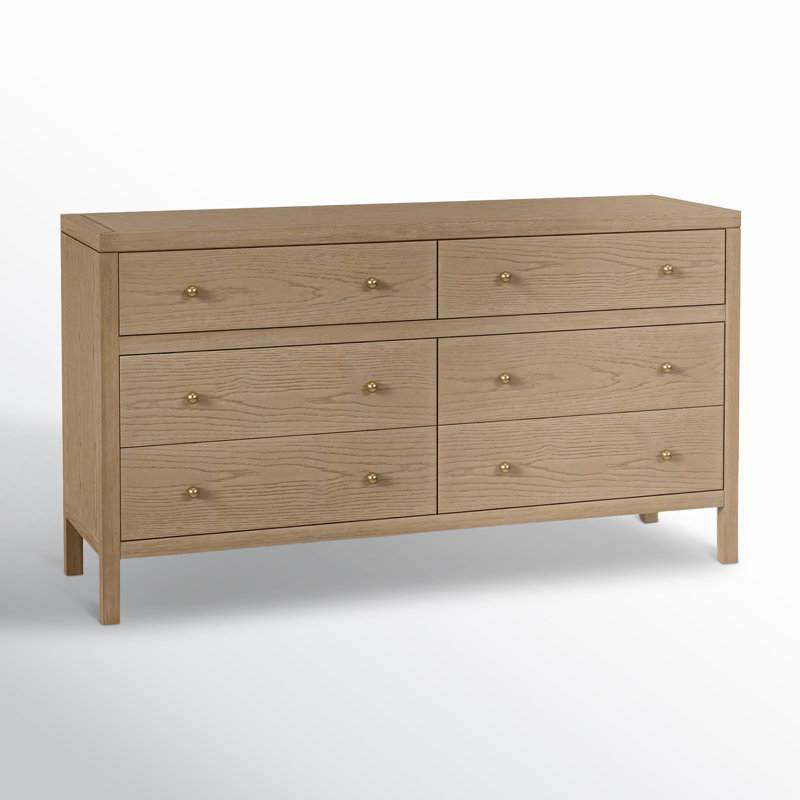 Nora 6-Drawer Dresser, Light Oak