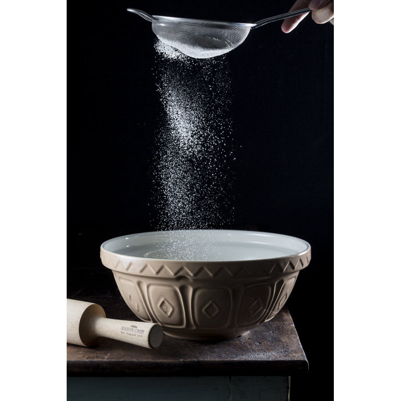 Cane Patterned Ceramic Mixing Bowl, 14-inch