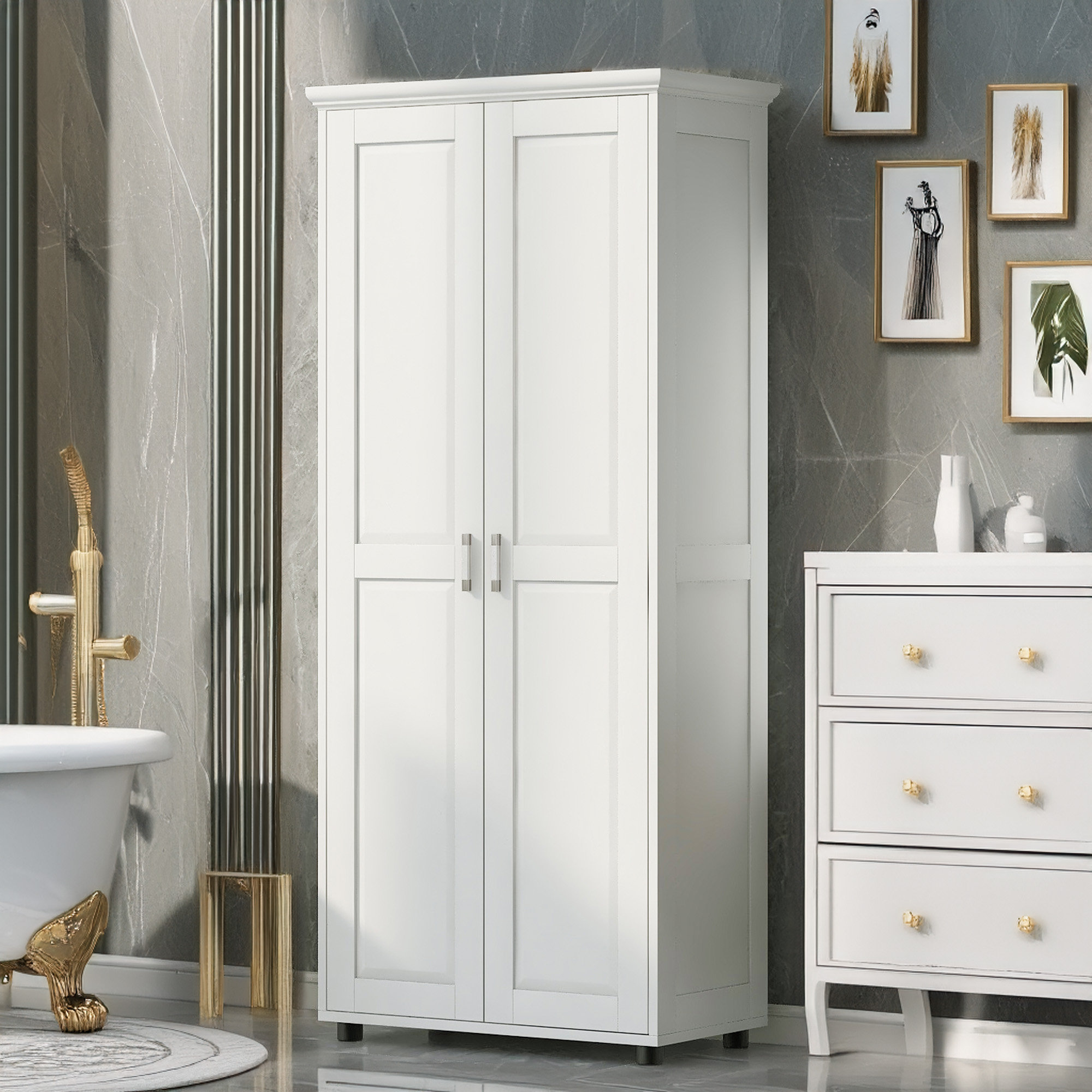 FOSHNATURE Elegant Storage Cabinet with Two Doors | Wayfair