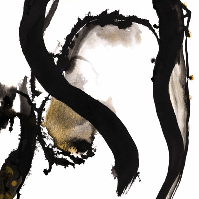 " Black And Gold Strokes " Painting Print