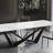 Hugette 78.7" Sintered Stone Top Dining Table for 8-10, Modern Rectangelar Kitchen Table with Black Stainless Steel Based, Luxury Dining Room Table for Living Room Home (Table Only)-21160090