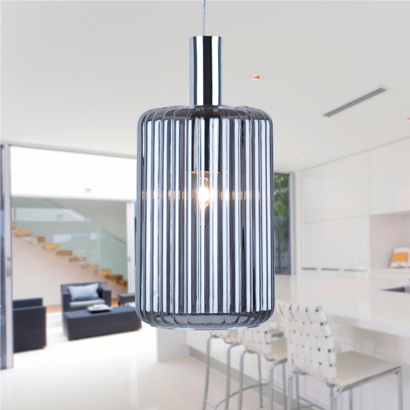 Colberg 1 - Light Cylinder Pendant, Chrome Smoked Glass