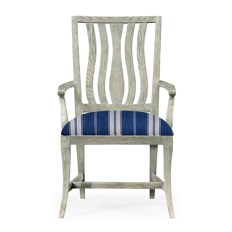 William Yeoward 19.25'' H Cotton Upholstered Oak Armchair