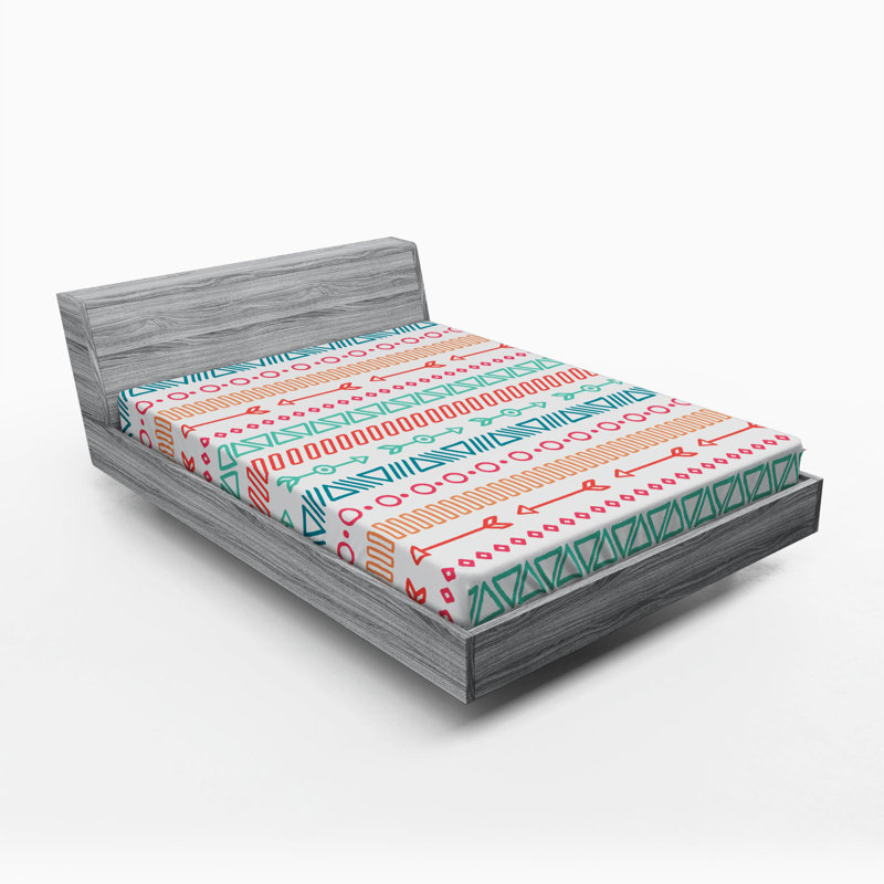 Microfiber Geometric Fitted Sheet, Full Fitted Sheet