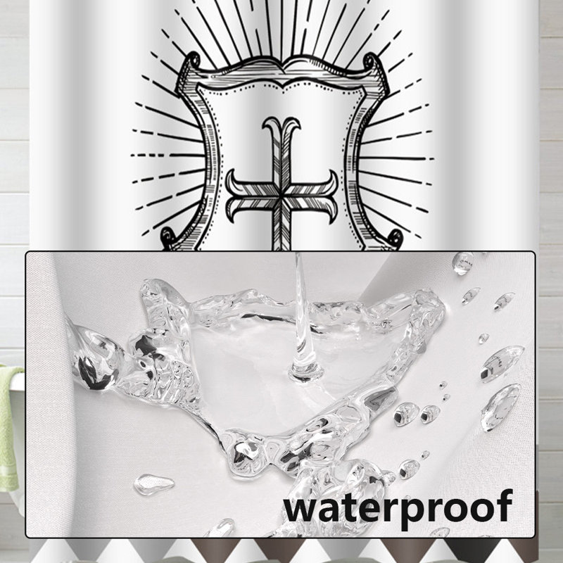 Rideau de douche avec crochets inclus