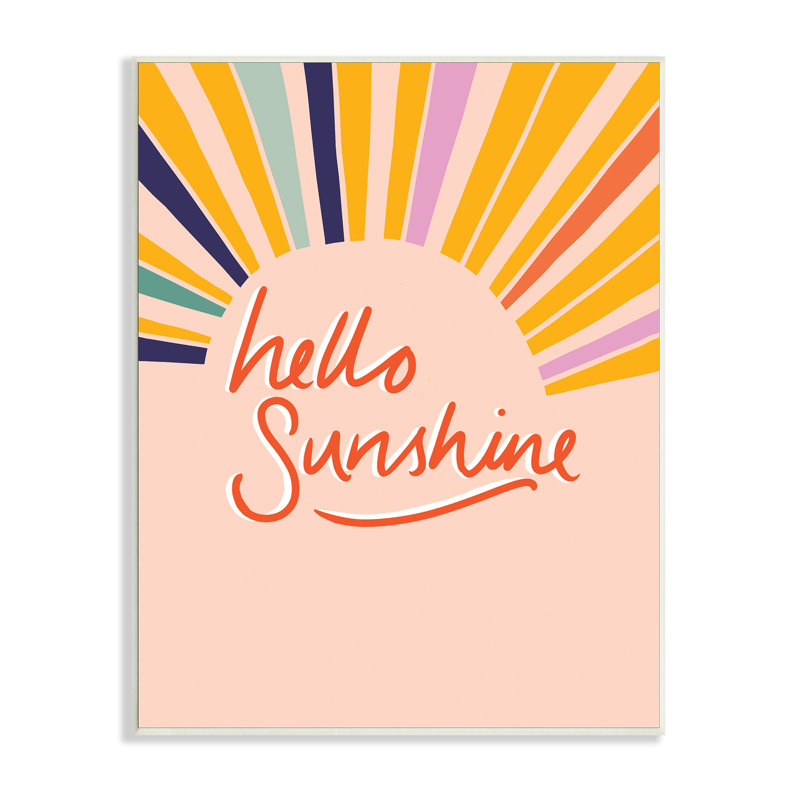 Hello Sunshine - art textuel sur toile, Plaque murale, H 15 po x l 10 po