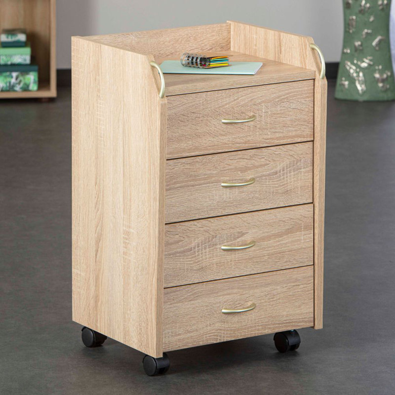 Pronti 4 Drawer Filing Cabinet, Sonoma Oak