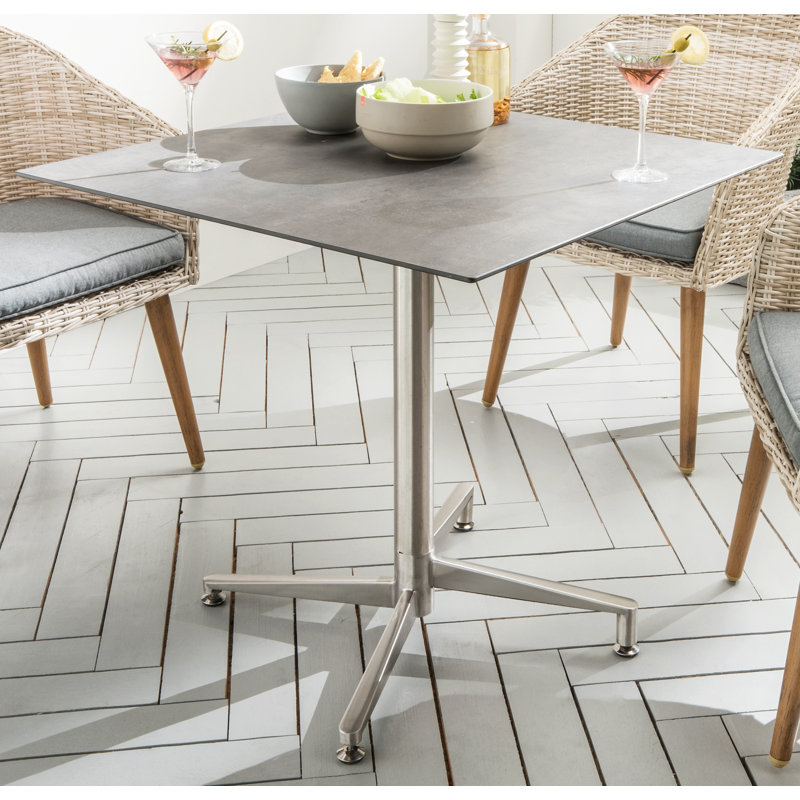 Valentine Bistro Table, Silver/Grey, 68 x 68cm
