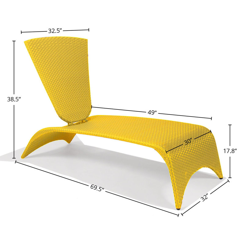 Chaise longue Malibu Nest, Jaune